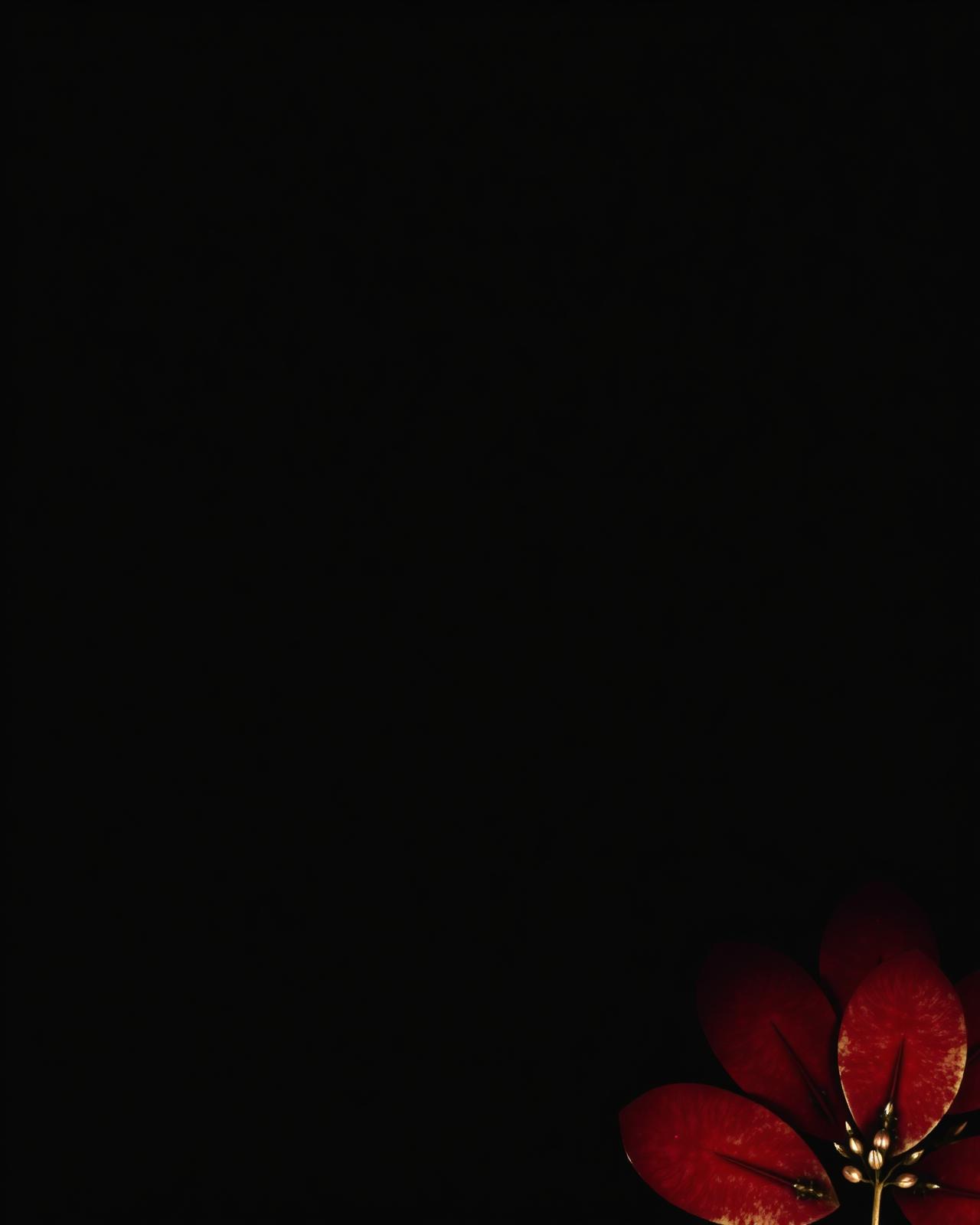 深紅の花弁と金彩が織りなす和モダンな意匠